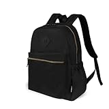 Black Backpack for School Teens Boys Girls, Lightweight Casual Backpacks for Men and Women, Classic Basic Water Resistant Casual Daypack, 15.6 Inch Laptop Bookbag for College High School Work Travel