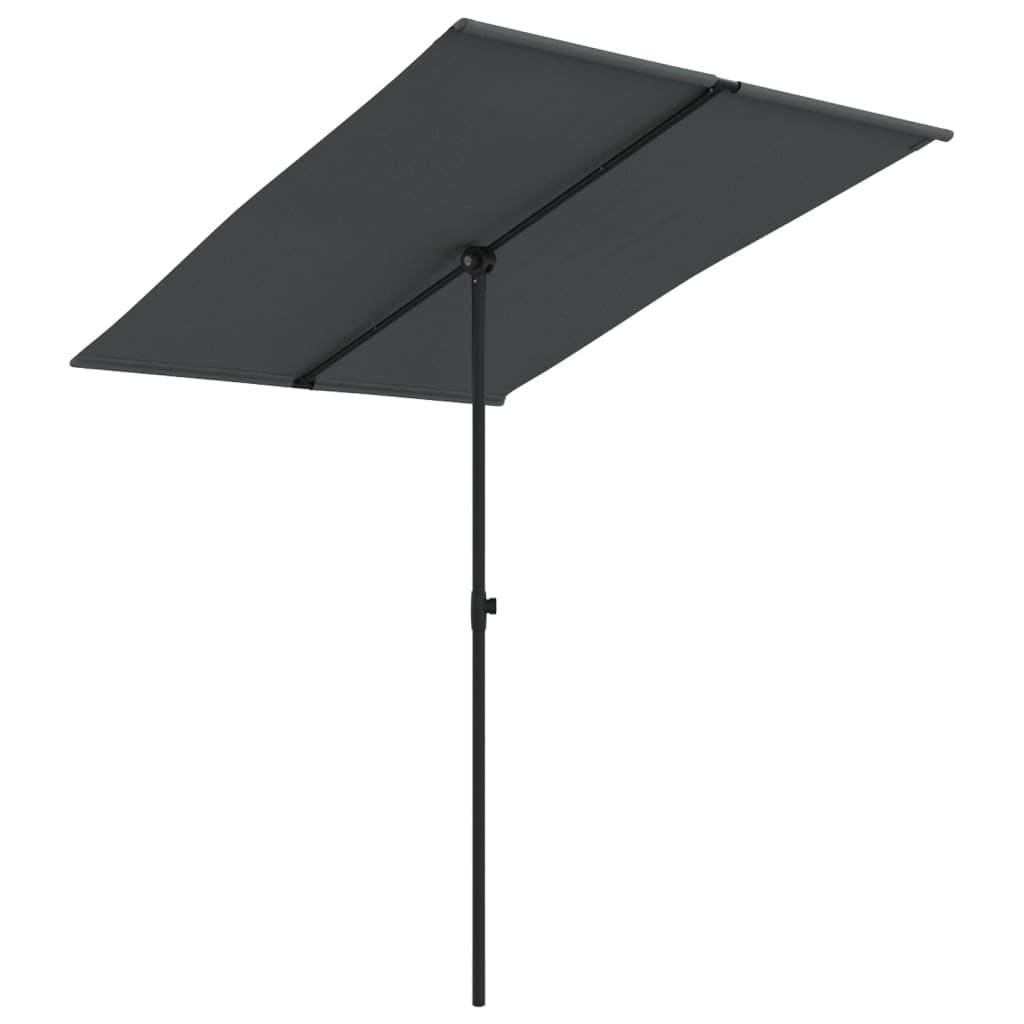 vidaXL Sonnenschirm mit Alu-Mast Halbrund Ampelschirm Gartenschirm Balkon Schirm