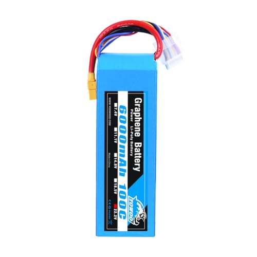 Yowoo 6S 6000mAh 100C Graphene LiPo 22.2V with XT90, Compatible with Logo 550, T-REX 550 600 700, Goblin 630, Large Drones, 1/5 Scale Cars, Redcat Rally, Arrma Mojave 6S