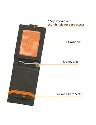 Image of Timberland Men's Slim Leather Minimalist Front Pocket Credit Card Holder Wallet,Brown (Cloudy Money Clip), One Size