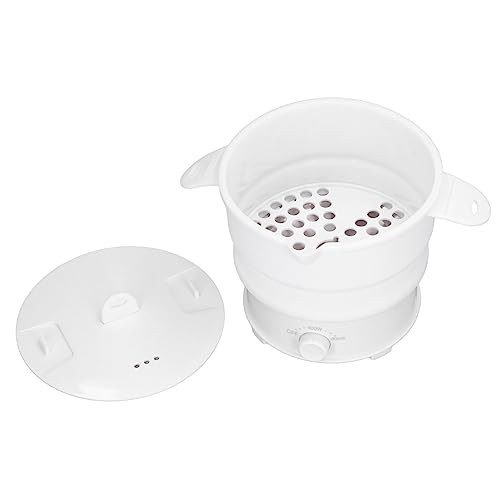Foldable , 1.2L Food Grade Silicone Cookerware Boiling Water Steamer Travel Foldable Electric Pot for Camping (US Plug 110V)