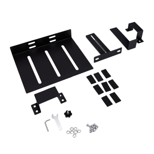 soporte para CPU banapoy under desk, montaje rápido sin perforar, soporte ajustable de acero grueso para PC, capacidad 20 kg, almohadillas de silicona antideslizantes compatible con patas de tubo cuadrado miniatura 3