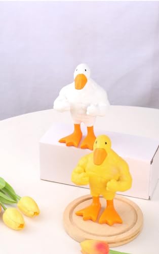 Estatua de Pato Musculoso Amarillo para Decoración Hogar miniatura 7