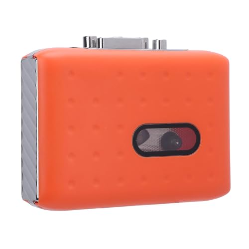 Cassette Player Tape Recorder, Portable Cassette Tape Player, USB C Cassette to MP3 Converter, Built in Microphone & Headphone Jack, Reverse Recording to Tape, Orange