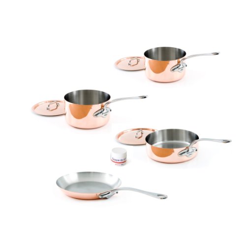 Mauviel M150S M'Heritage Copper 150s 7-Piece Set, 1.5 mm