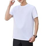 [COOFANDY] tシャツ メンズ 半袖 5.3オンス 柔らかい生地 透けにくい クルーネック カジュアル 涼しい 速乾 伸縮性 シワなりにくい 無地 夏服 アンダーウェア おしゃれ