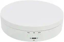 Suporte Expositor Giratorio Eletrico Para Vitrine Produtos E Foto Branco