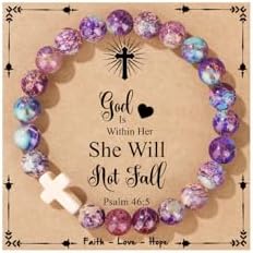 JoycuFF Cross Bracelet for Women Christian Gifts Religious Easter Inspirational Catholic Baptism Communion Confirmation Jewelry