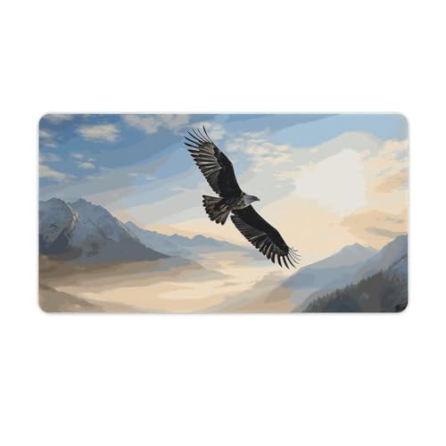 Tapis de souris de jeu grande taille Eagle Mountains LED antidérapant