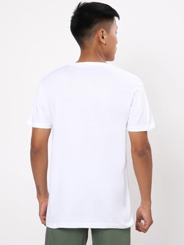 Image of Bewakoof Men's Graphic Print Regular Fit Half Sleeve Round Neck Pure Cotton T-Shirt