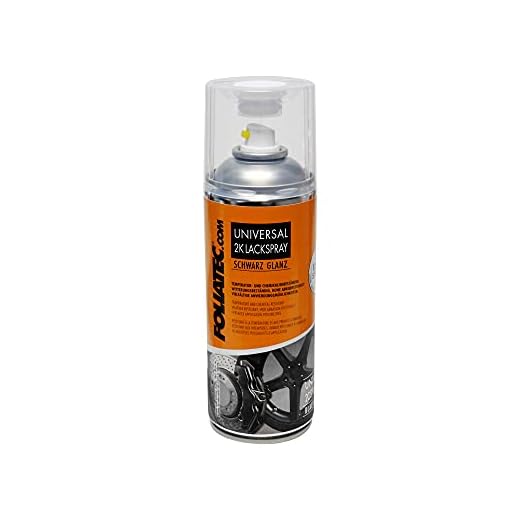 Foliatec Universal 2K Lackspray Spraydose Spray Sprühlack Hitzebeständig, schwarz glänzend, 400 ml