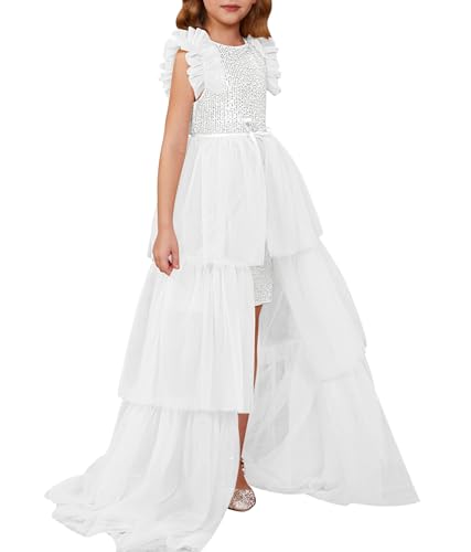 Image of GRACE KARIN Girls Dresses Sequin Party Formal Pageant Dress Tween Girl Birthday Tulle Prom Princess Maxi Dress Size 5-14
