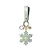Llaveros Cera de cuero hecha a mano del copo de nieve lindo llavero (llavero) Organizador, llaves del coche de cuero de lujo Holder, bolso for mujer del encanto pendiente, regalos de fiesta (azul) lla