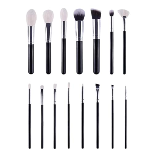 Pinceles de Maquillaje Juego completo de 15 brochas maquillaje cerdas suaves for polvos sueltos para Todas las Mujeres