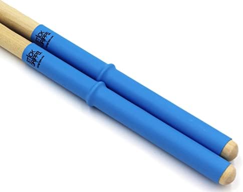 Empuñaduras de baqueta, envoltura antideslizante para baqueta, anillos ajustables personalizados (azul)