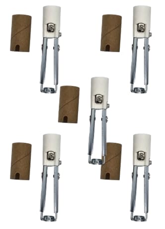 High-Heat Porcelain Candelabra Socket | E12 Light Socket with Tapped 1/8" IPS Hickey | Candelabra Lamp Holder for DIY, Vintage, and Industrial Lighting