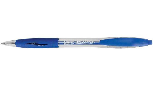 BICAtlantis Classic Retractable Ballpoint Pens Medium Tip 1 mm Pack of 12 Blue