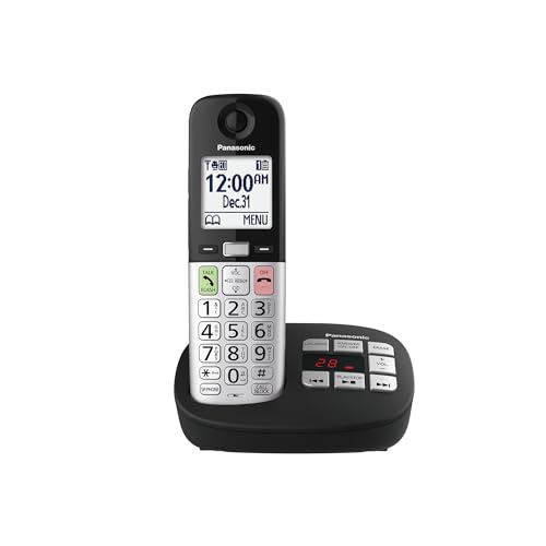 Image of Panasonic Cordless Phone, Easy to Use with Large Display and Big Buttons, Flashing Favorites Key, Built in Flashlight, Call Block, Volume Boost, Talking Caller ID, 1 Cordless Handset - KX-TGU430B