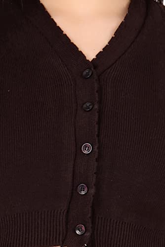 Image of Women Winter Wear V-Neck Full Sleeves Regular Fit Woollen Blouse