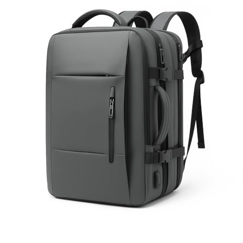 Mochila de Viagem Executiva Expansivel Grande Masculina Feminina Mochila Avião para Notebook 17P Linha Antifurto Reforçada USB Impermeável Escolar Faculdade Trabalho Presente Linha Tumi (Cinza)