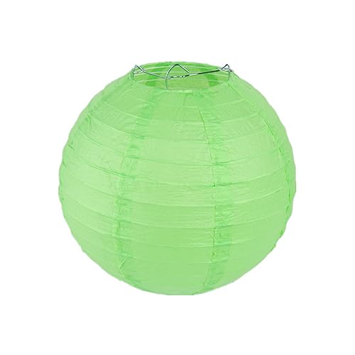 Surwin 4",6",8",10",12",16" Paper Lanterns, 10pcs Chinese Lanterns Biodegradable Paper Lampshades, Colourful Paper Lanterns for Weddings Baby Shower Celebrations Garden Party Decor (4",grass green)