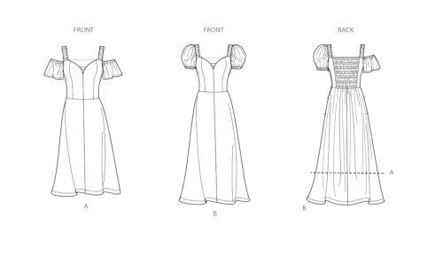 SIMPLICITY Sewing Pattern SS9918D5 Misses' Dress with Sleeve and Length Variations D5 (4-6-8-10-12), Multicoloured - Image 2