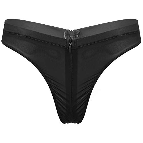 Yanarno Women's Ice Silk Breathable Zipper Crotch Underwear Elastic Transparent Underpanties Black OneSize Yanarno Women's Ice Silk Breathable Zipper Crotch Underwear Elastic Transparent Underpanties Black OneSize
