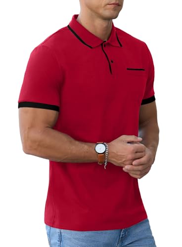 Askdeer Men's Polo Shirts Cotton Short Long Sleeve Polo T-Shirt Classic Casual Soft Golf Tee Shirts with Pocket4