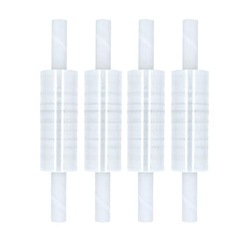 Shield Wrap 20 Inch Stretch Wrap, Extended Core Handles, 4 Pack, 1000 Feet/Roll, 63 Gauge, Clear, Down Gauge Plastic Cling Film for Pallets Moving Storing