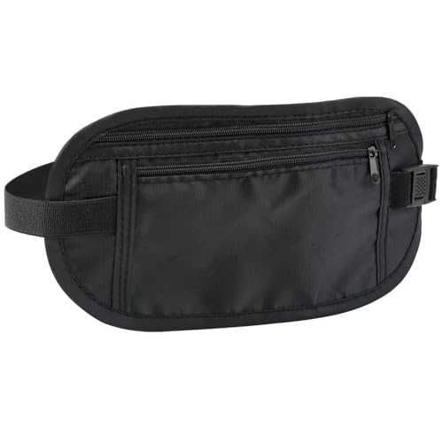 Money-Belts-for-Travel-Hidden-Black-Waist-Cash-Belt-with-Adjustable-Elastic-Strap-Safe-Wallets-for-Travelling-Invisible-Theft-Secret-Wallet-Under-Clothes-Bum-Bag-for-Passport-Cards-and-Keys