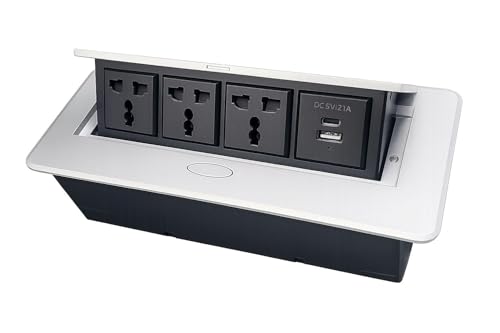 Image of Hydraulic Popup Box for Conference Table with Desktop Socket (Style 5)