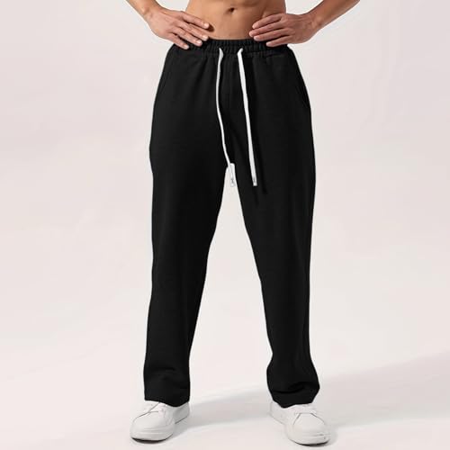 Mens Sweatpants with Pockets Fleece Straight Leg Trousers Jogging Pants Casual Baggy Sweatpant Workout Active3
