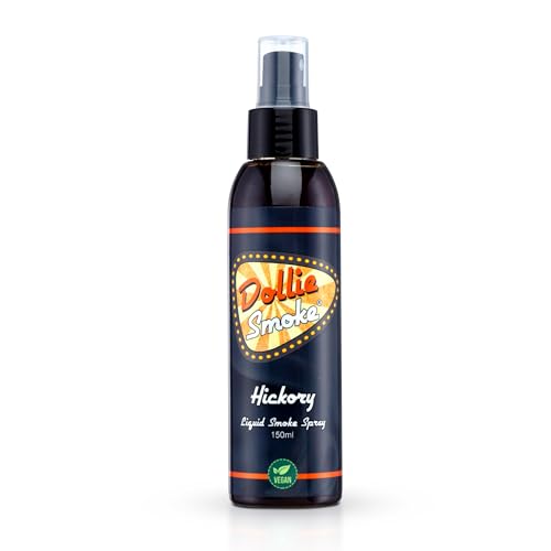 Dollie Hickory Liquid Smoke Spray 150ml - Flüssigrauch Vegan, verleiht Ihren Gerichten ein authentisches Raucharoma und einen rauchigen Grillgeschmack