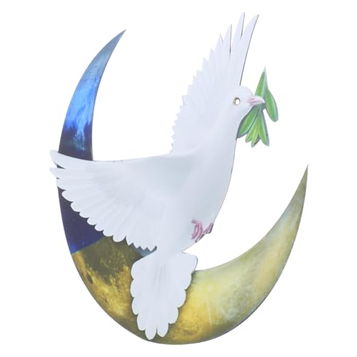 Décoration murale lune en métal blanc pour jardin suspendu chic