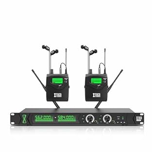 MONO DUAL CHANNEL IN-EAR MONITOR: The wireless in ear monitoring system with UHF signal transmission, in high anti-interference capability. 2x100 selectable frequencies can be arbitrarily switched, more options, ensure to find the interference-free f...