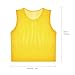 12 Pack Football Jerseys, 64x54cm/25.2 x 21.3in Mesh Scrimmage Training Vests, All Sport Practice Jersey Pennies Scrimmage for Adults Yellow