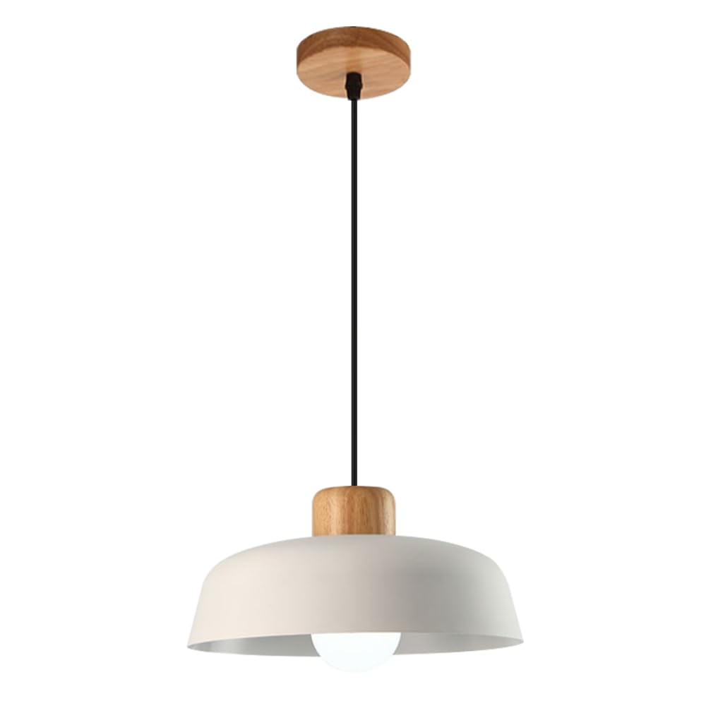 GUOGUOSM E26 Light Source Metal Pendant Light, Single Head Ceiling Chandelier, Modern Industrial Style Hanging Lamp, Living Room Balcony Cafe Decorative Lighting Fixtures