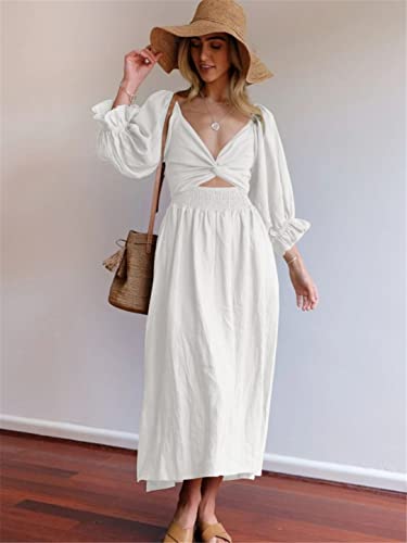 Robe de plage anti-chaleur col en V - Coupe ample et fluide taille M - 5