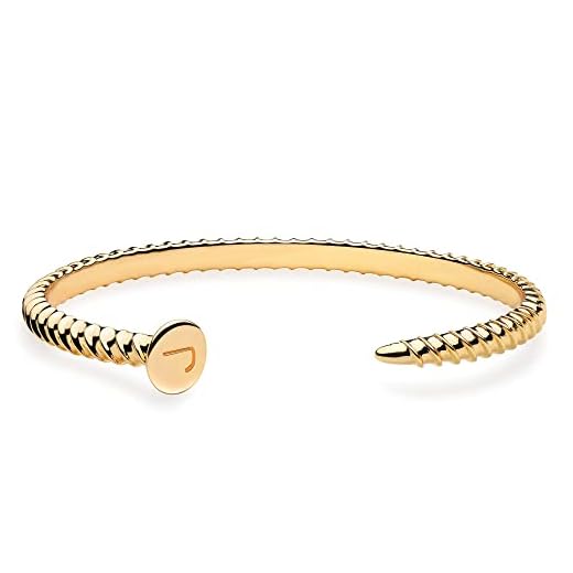 Fettero Gold Cuff Nail Bracelet for Women Bangle Bracelets Adjustable Open Wrap Letter Bracelet Love Friendship Gift