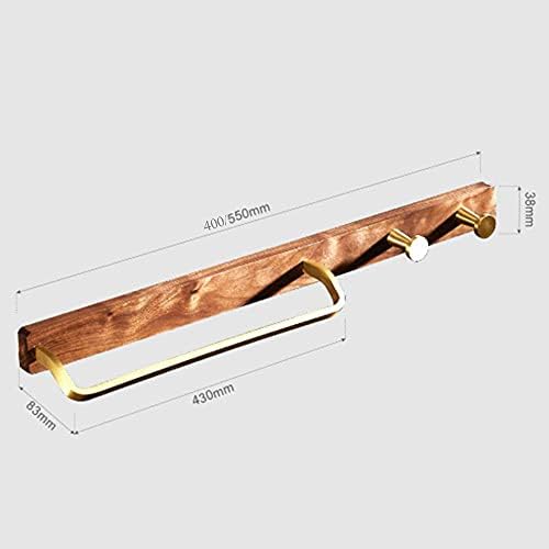 Miniatura 5 de Toallero de madera para toallero, soporte adhesivo para toallas sin perforación, gancho para cinturón montado en la pared para baño y cocina, 15.748