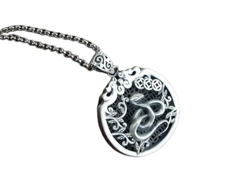 Collier serpent argent S925 femme pendentif zodiaque creux gravure 3D classique