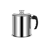 haoyunjianjiak オイルポット ステンレス 油こし器 あぶらこし 残留物を濾過 油ろ過器 揚げ物油入れ 天ぷら油 フィルターカートリッジ 油処理 キッチン用品 2.2L (木製ハンドル,1.8L) [並行輸入品]