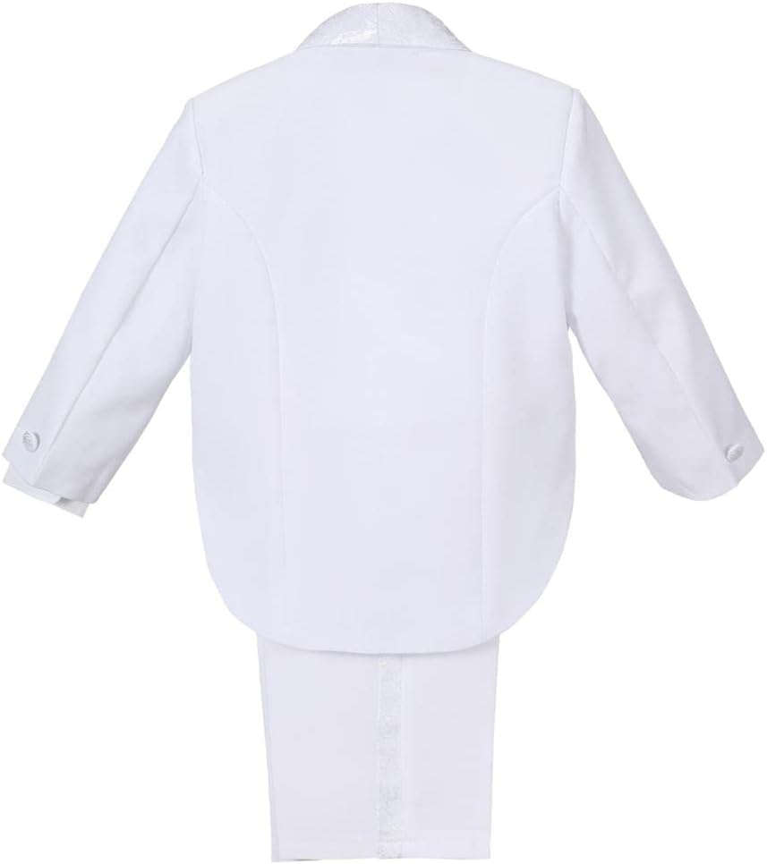 Dressy Daisy Baby Toddler Boys Tuxedo Suit with Tail Formal Wear Outfit Set Size 12-24 Months & 2T to 4T, Black Ivory White - Image 2