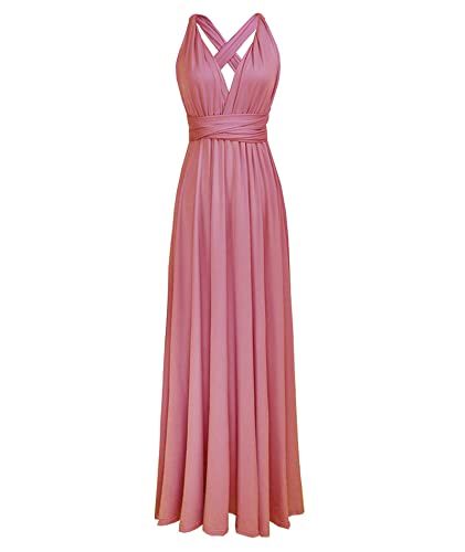 Image of Sexyshine Women's Backless Gown Dress Convertible Multi-Way Wrap Halter Cocktail Dress Bandage Bridesmaid Long Dresses