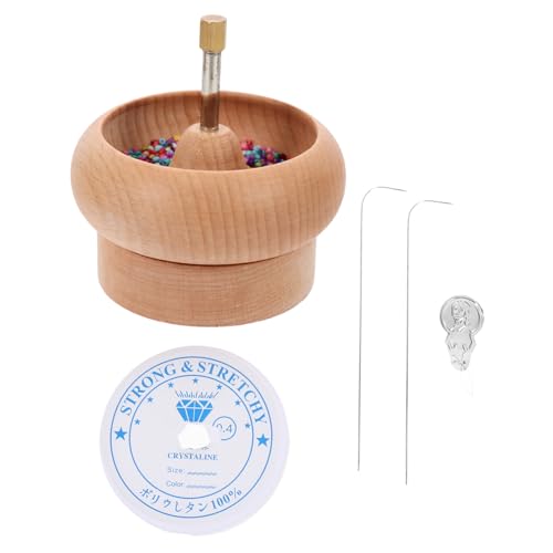 Outil de perlage automatique en bois Lurrose avec bol rotatif pour bijoux DIY