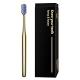 Z-VAPRESS Luxury Gold Color Toothbrush with Super Soft Charcoal Bristles - Good Gift for Home, Guests and Travel
