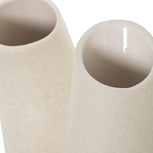 Vase en céramique abstrait beige au design sculptural d'exception