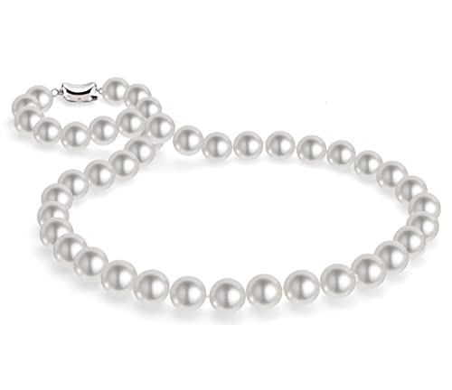 Collier perle créé nacre blanche et fermoir précieux plaqué or