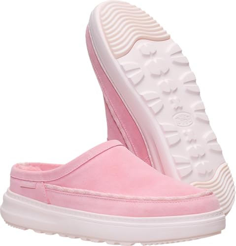 Image of HEYDUDE Women's Remi Toastee Suede Clog Slip On Shoe | Lightweight Easy On Sherpa Lined | Durable Grip Outsole