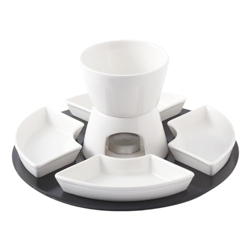 Nbbwwu Juego de Fondue de Queso para Niños,Set de Fondue de Cerámica para Derretir Mantequilla | Cuenco Fundidor Resistente a Altas Temperaturas para Chocolate Queso Noches Romanticas Cumpleaños